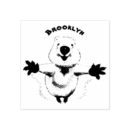 ハッピージャンプquokka漫画デザイン ラバースタンプ (インプリント)