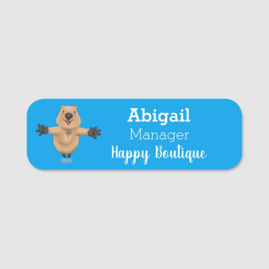 ハッピージャンプquokka漫画デザイン 名札 (正面)