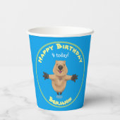 ハッピージャンプquokka漫画デザイン 紙コップ (裏面)