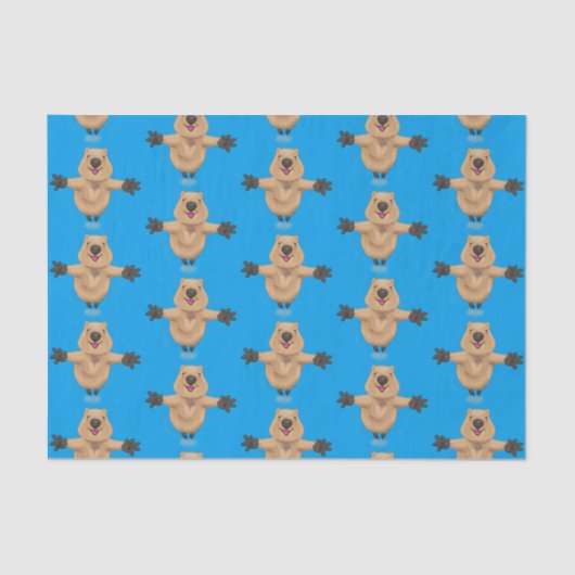 ハッピージャンプquokka漫画デザイン 薄葉紙 (正面)