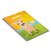 ハッピージャージー牛の漫画イラストレーション ノートブック (右側)