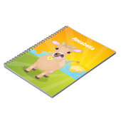 ハッピージャージー牛の漫画イラストレーション ノートブック (左側)