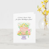 ハッピージュン誕生日バラとレモンのケーキ カード (黄色い花)