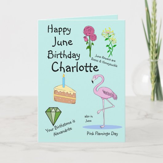 ハッピージュン誕生日折り畳みグリーティングカード カード (正面)