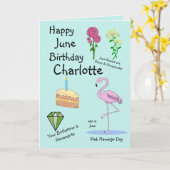 ハッピージュン誕生日折り畳みグリーティングカード カード (黄色い花)