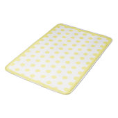 ハッピージョイイエロー水玉模様黄縁ど色 バスマット (アングル)