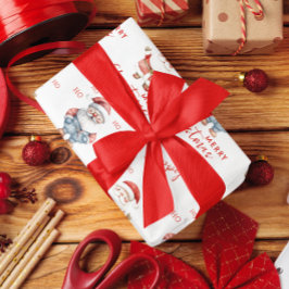 ハッピージョイサンタクロースHo Ho Merry Christmas ラッピングペーパー