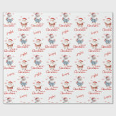 ハッピージョイサンタクロースHo Ho Merry Christmas ラッピングペーパー (フラット)