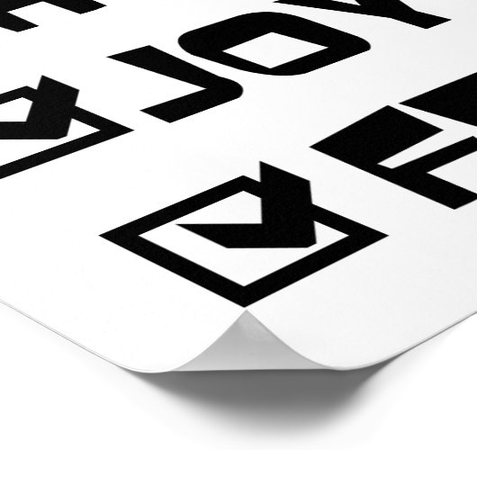 ハッピージョイフリースローガン引用文おもしろい文字グラフィック ポスター (角)