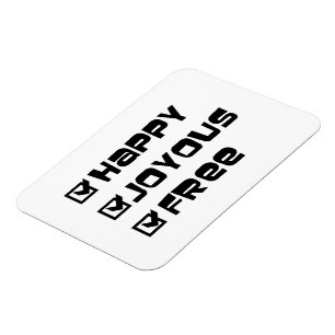ハッピージョイフリースローガン引用文おもしろい文字グラフィック マグネット