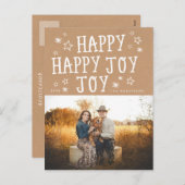 ハッピージョイホリデークリスマスフォトポストカード シーズンポストカード (正面/裏面)