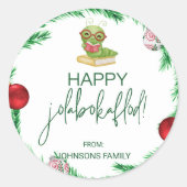 ハッピージョラボカフロドアイスランド本フラッドクリスマス ラウンドシール (正面)