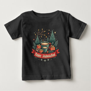 ハッピージョラボカフロドギフトホリデイ招待状 ベビーTシャツ