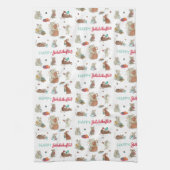 ハッピージョラボカフロドマウスファミリーホリデー キッチンタオル (縦)