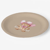 ハッピージンジャーパン女性のカーボーイベビーシャワー ペーパープレート (アングル)