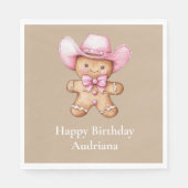 ハッピージンジャーパン女性のカーボーイ スタンダードランチョンナプキン (正面)