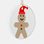 ハッピージンジャーブレッドマンサンタ帽をかぶった セラミックオーナメント (右)