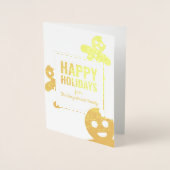 ハッピージンジャーブレッドマンフォイルクリスマスカード 箔カード (正面)