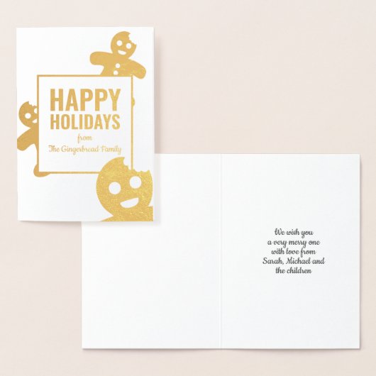 ハッピージンジャーブレッドマンフォイルクリスマスカード 箔カード (ディスプレー)