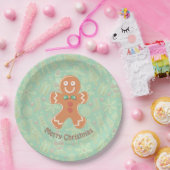 ハッピージンジャーブレッドマンメリークリスマス ペーパープレート (パーティー)