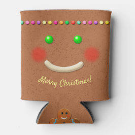 ハッピージンジャーブレッドマン顔 缶クーラー