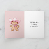 ハッピージンジャーブレッド女性のカーボーイクリスマス カード (内部)