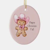 ハッピージンジャーブレッド女性のカーボーイクリスマス セラミックオーナメント (右)