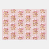 ハッピージンジャーブレッド女性のカーボーイクリスマス ラッピングペーパーシート (正面)