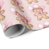 ハッピージンジャーブレッド女性のカーボーイクリスマス ラッピングペーパー (ロールコーナー)