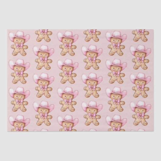 ハッピージンジャーブレッド女性のカーボーイクリスマス 薄葉紙 (正面)