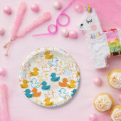 ハッピースイミングアヒルのパドリングIIパターン ペーパープレート (パーティー)