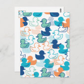 ハッピースイミングアヒルのパドリングIII ポストカード (正面/裏面)