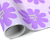 ハッピースウィート16パープルデイジー ラッピングペーパー (ロールコーナー)