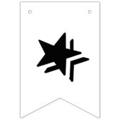 ハッピースウィート16白黒誕生日デコール バンティングフラッグ (第1の旗)