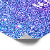 ハッピースウィート16誕生日ティール（緑がかった色）パープルパーソナライズされた ポスター (角)