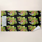 ハッピースカタツムオンレタス葉アートビーチタオル ビーチタオル (正面)