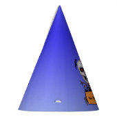 ハッピースカルオンツリーブランチこうもりオレンジサインブルー パーティーハット (左)