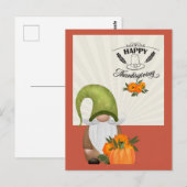 ハッピースカンクスギブ  かわいいノーム ポストカード (正面/裏面)