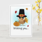 ハッピースカンクスギーを願うターキーカード カード (黄色い花)