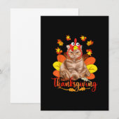 ハッピースカンク ティーキャット 七面鳥 クリスマス ティー 招待状 (正面/裏面)