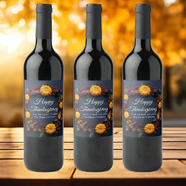 ハッピースカーレット感謝祭カスタムパンプキンリース モダン ワインラベル