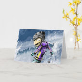 ハッピースキー誕生日 カード (黄色い花)