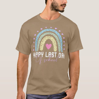 ハッピースクールの最終日かわいい虹の先生スタッド Tシャツ
