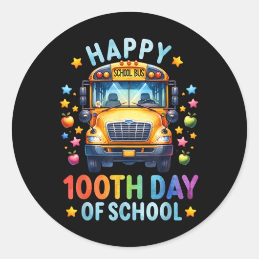 ハッピースクールバスドライバー100日Sの日 ラウンドシール (正面)