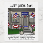 ハッピースクール日グリーティングカード ワインラベル (シングルラベル)