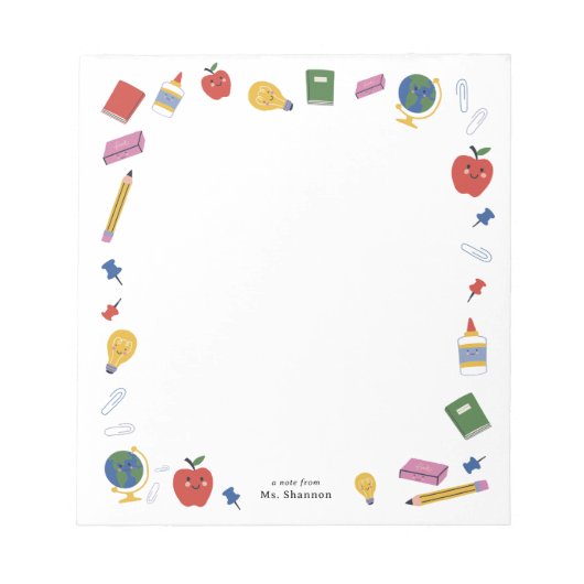 ハッピースクール用品先生 ノートパッド (正面)