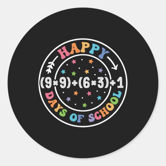 ハッピースクール100日数式100th Day Te ラウンドシール (正面)