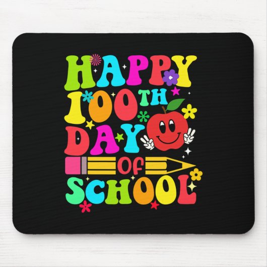 ハッピースクール100日目レトロ100日先生S マウスパッド (正面)