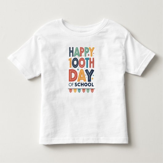 ハッピースクール100日目先生ライフシャツ トドラーTシャツ (正面)