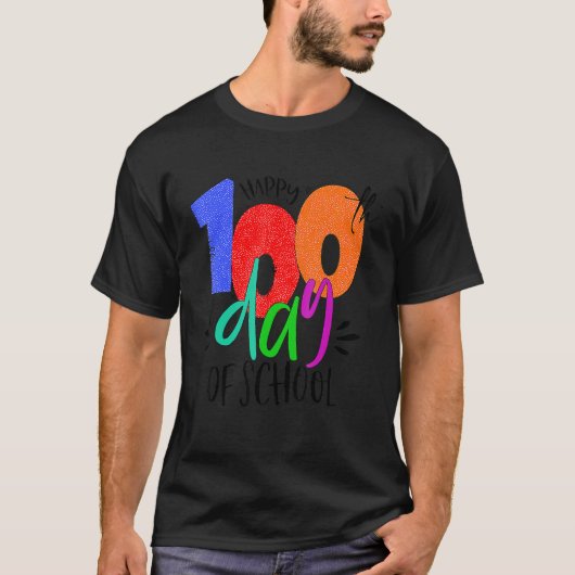 ハッピースクール100日目先生100日 Tシャツ (正面)